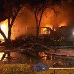 burning building