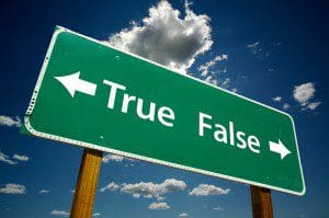 True, False Road Sign