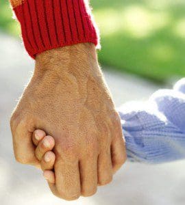 Adult and Daughter (9-10) Holding Hands