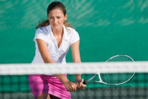 Woman playing tennis