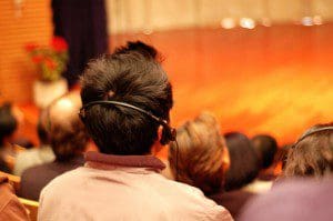 Audiences attending a presentation