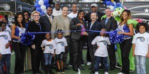 The Magic joined Chase on January 19 to cut the ribbon on their first court refurbishment project of their newly announced Champions of the Community (COTC) partnership. The COTC partnership will bring the Chase experience to fans and customers at Amway Center and seek local outreach opportunities to impact and benefit the Central Florida community. Included in the photo: Chase Market Leader and President of Middle Market Mike Dosal, Magic guard Arron Afflalo, Magic VP of Corporate Partnership Sales Michael Forde, Magic VP of Community Relations and Government Affairs Linda Landman Gonzalez, Magic Community Ambassadors Nick Anderson and Bo Outlaw, Magic Dancers, STUFF the Magic Mascot, Orange County Public Schools (OCPS) Superintendent Dr. Jesus Jara, Florida State Representative Randolph Bracy, OCPS area Superintendent Bridget Williams and Pine Hills Elementary Principal Dr. Cheryl Britton along with students from Pine Hills Elementary and local Boys & Girls Club members. Photo taken by Gary Bassing.