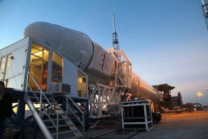 The SpaceX Falcon 9 rocket will carry the Dragon capsule to the International Space Station for a resupply mission on March 1. (Photo: SpaceX)