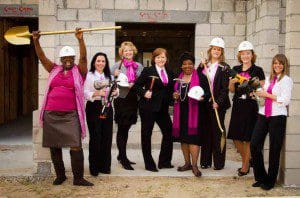 Steering Committee - l-r: Habitat homeowner Linda Baker, Kim Hazelton, Karen Riggle, Caroline Hardin, Carolyn Fennell, Penny Jones, Bonnie Hill, Jen Abel.