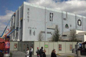 The outside of the new Transformers attraction at Universal nears completion. (Photo: M. Cantone/WONO)
