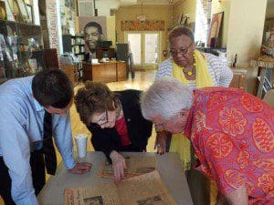 l-r: Joshua Paladino, former State Senator Nan Rich, Sen. Geraldine Thompson and Doug Head, former Orange County Democratic Chair, looking through the history of Wells' Built Museum, Orlando, May 9, 2013. (Photo credit: Mike Cantone/WONO)
