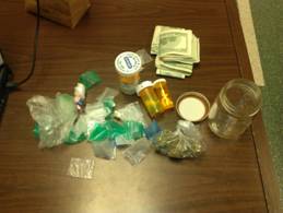 Drugs and drug paraphernalia seized during strike team operation, April 2013 (Photo: DOC)