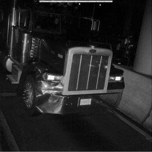 Front view of tractor trailer