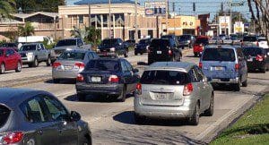 Traffic slows to a crawl along State Road 50 near Bumby Avenue, February 10, 2014. (Photo: WONO)